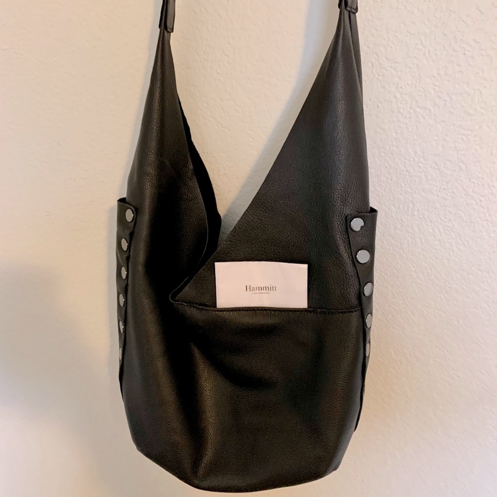 Hammitt Tom Snap Studded Leather Hobo Bag